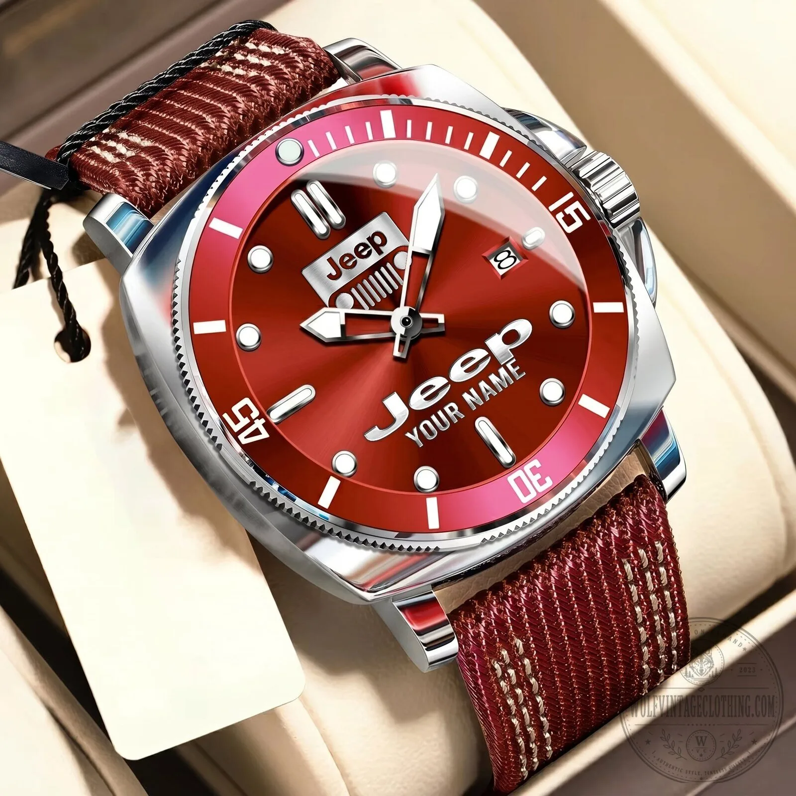 Jeep Red Dial Custom Name Luxury Sport Watch for Men 17 Jeep Red Dial Custom Name Luxury Sport Watch for Men