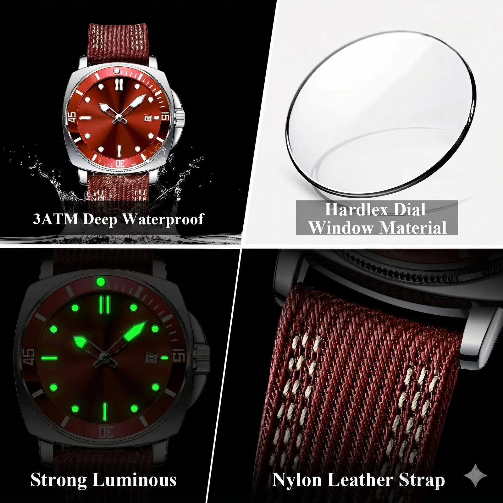 Jeep Red Dial Custom Name Luxury Sport Watch for Men 24 Jeep Red Dial Custom Name Luxury Sport Watch for Men