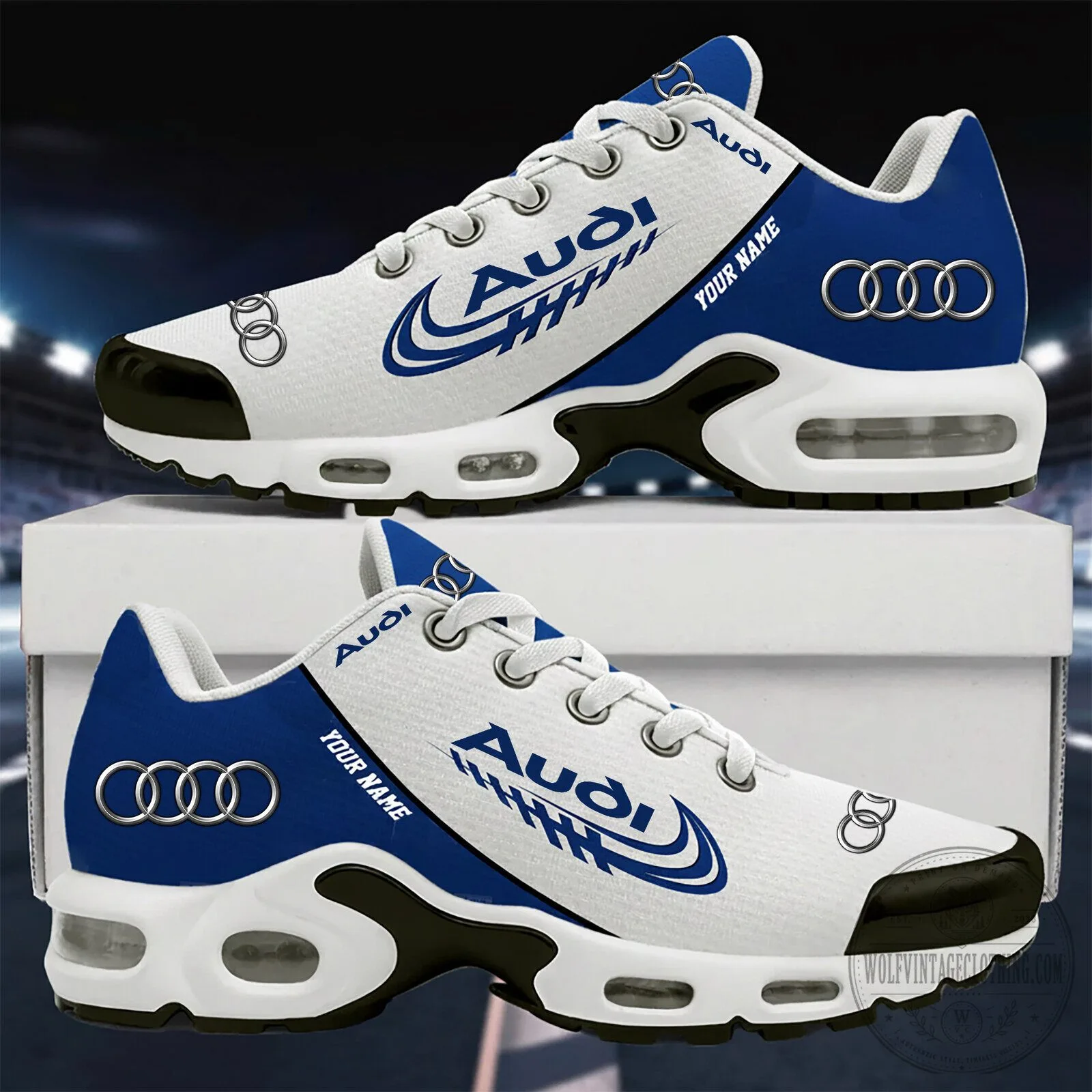 Audi Custom Name Red and White Elegant Design Sport Shoes 9 Audi Custom Name Red and White Elegant Design Sport Shoes