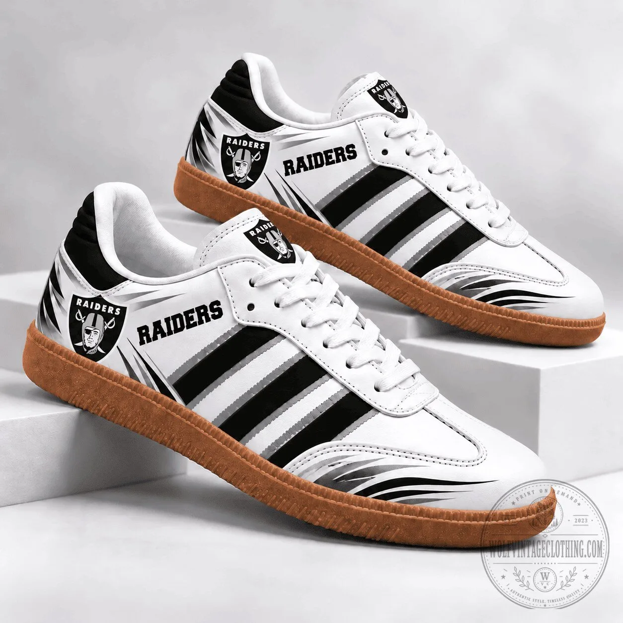 Las Vegas Raiders NFL Game Day Retro Gum Sole Samba Shoes