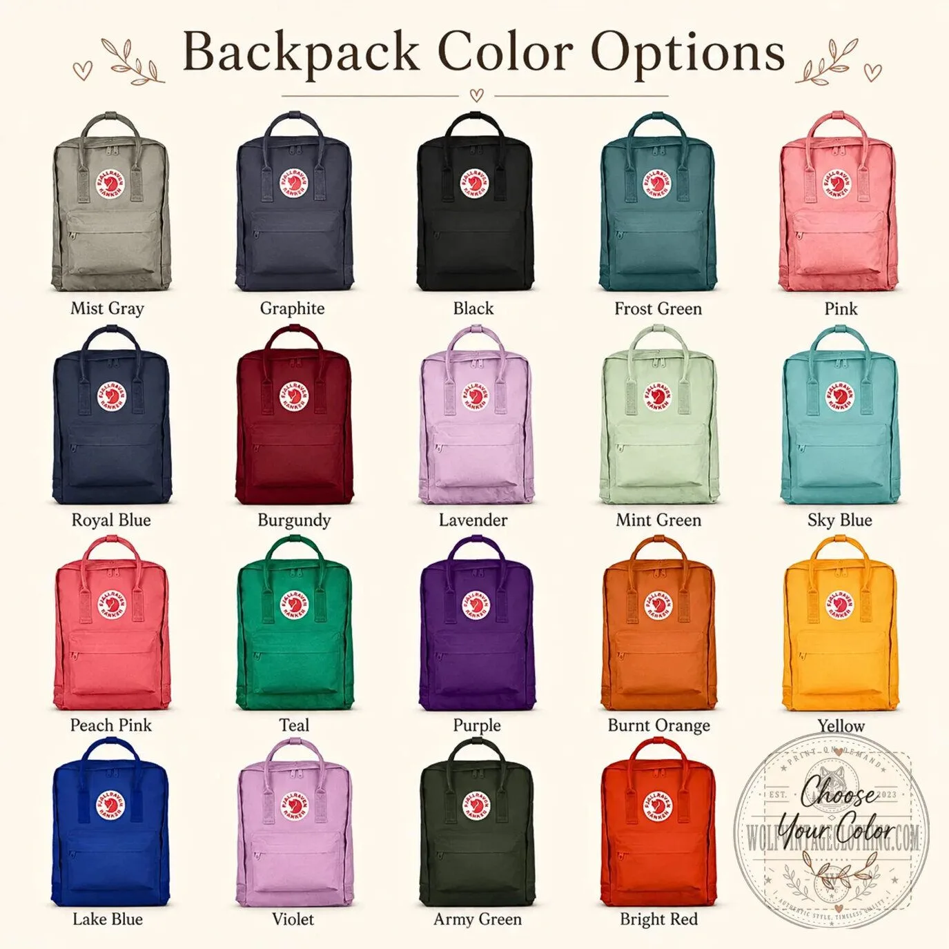 Hello Kitty Fjallraven Kanken Pink Embroidered Backpack with Custom Name 11 Hello Kitty Fjallraven Kanken Pink Embroidered Backpack with Custom Name