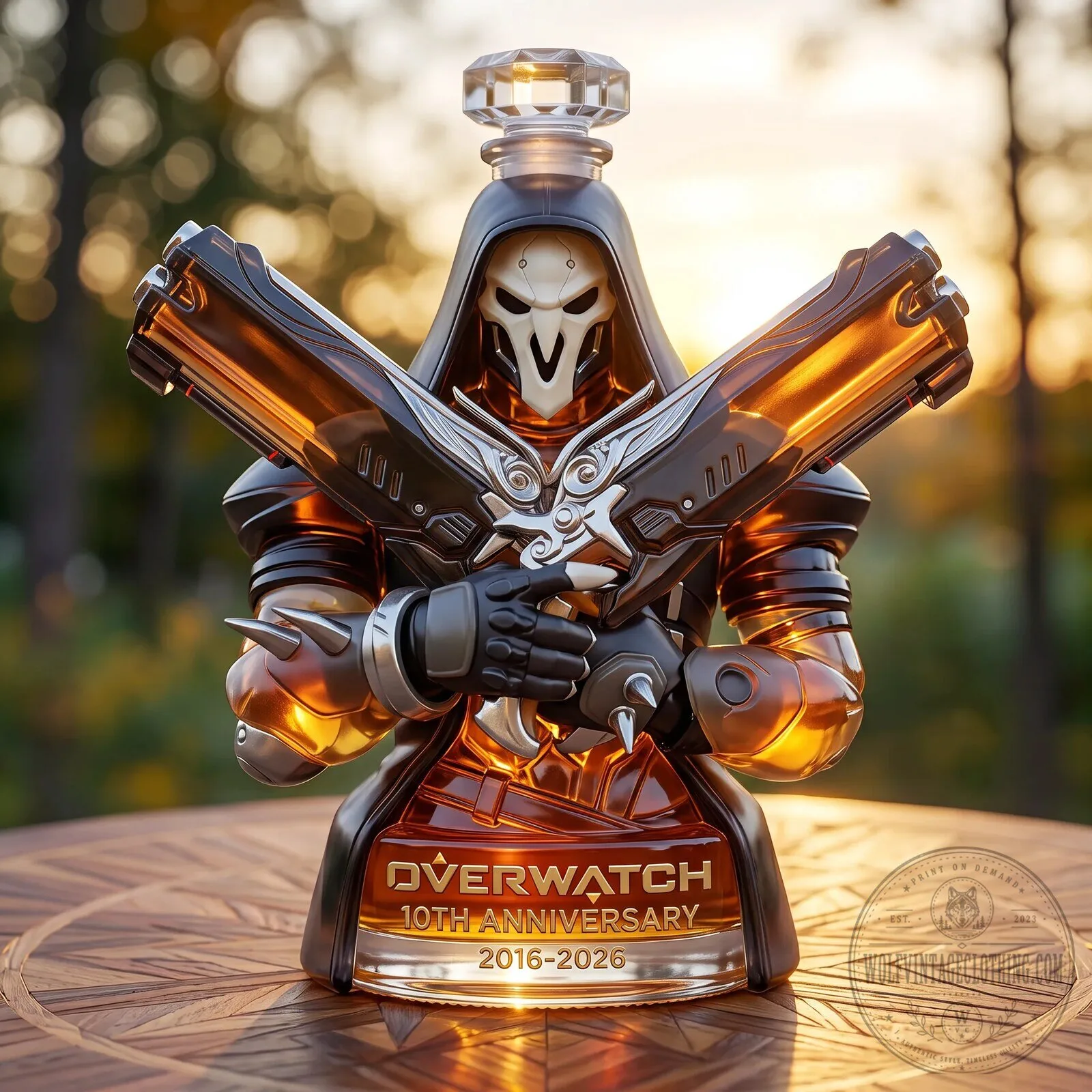 Overwatch 10th Anniversary Reaper Character Whiskey Decanter Bottle