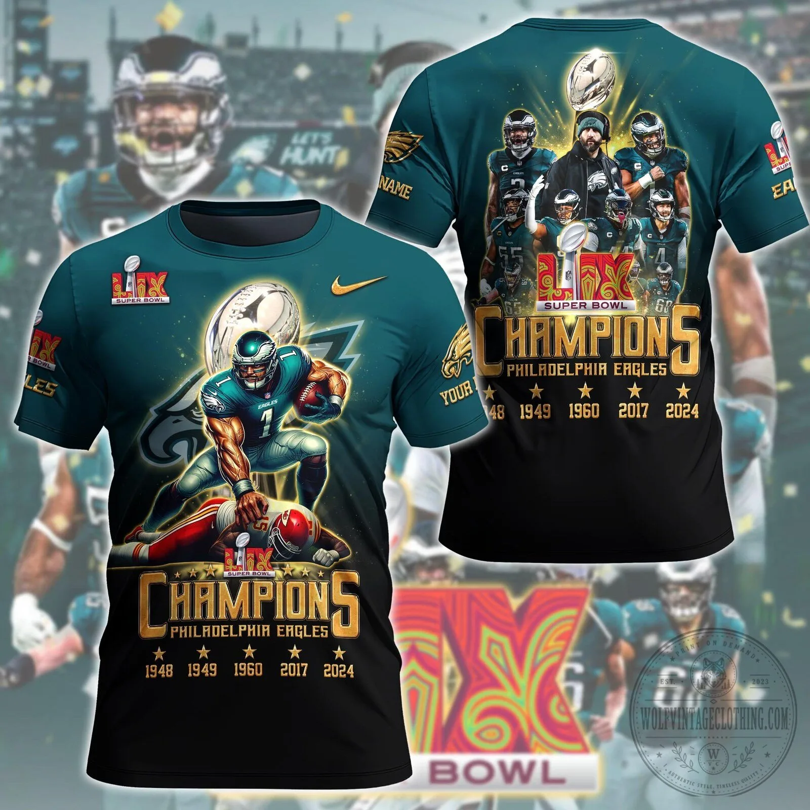 Philadelphia Eagles Super Bowl 2025 Champions Football Team T-Shirt