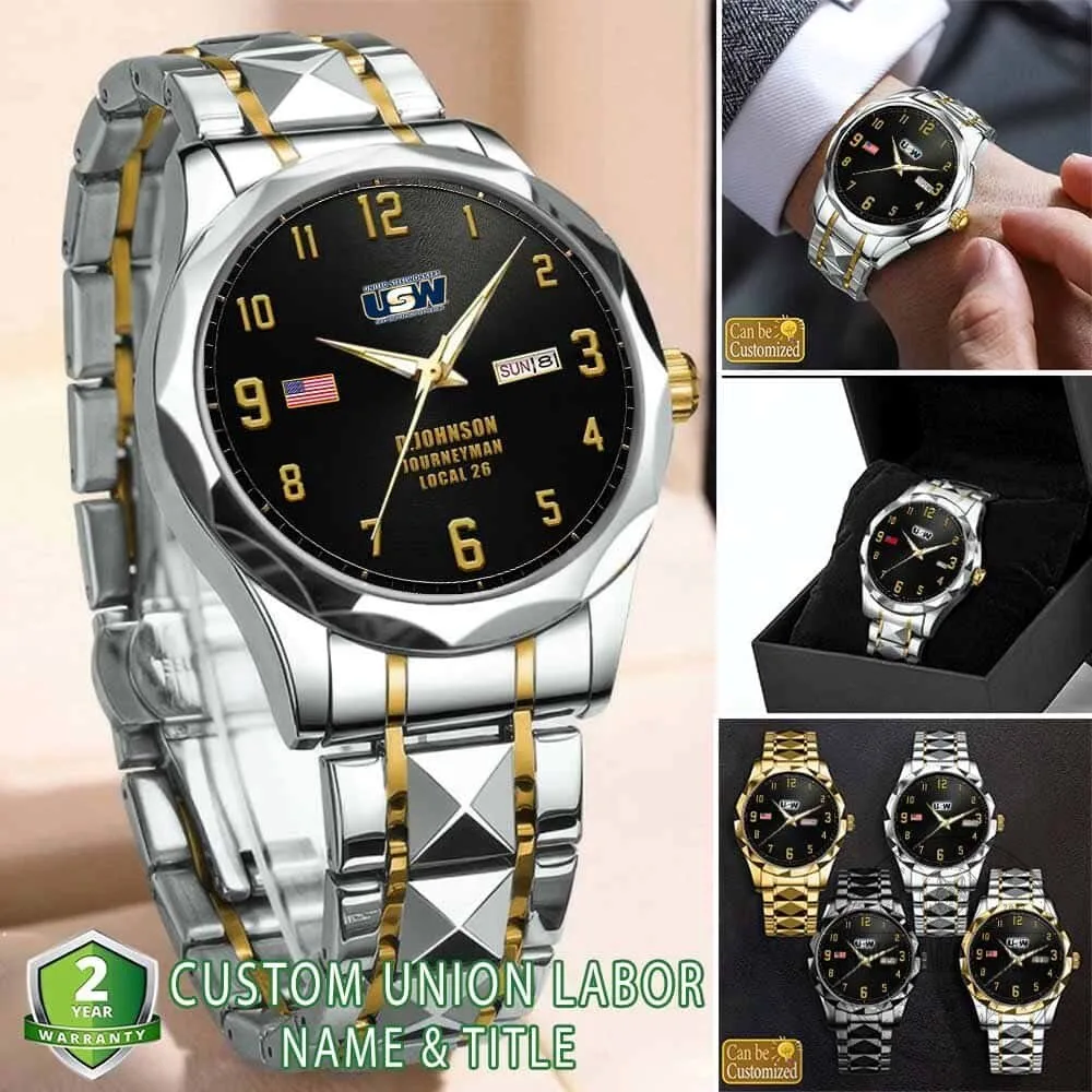 United Steelworkers Union Stainless Steel Watch for Men 7 United Steelworkers Union Stainless Steel Watch for Men