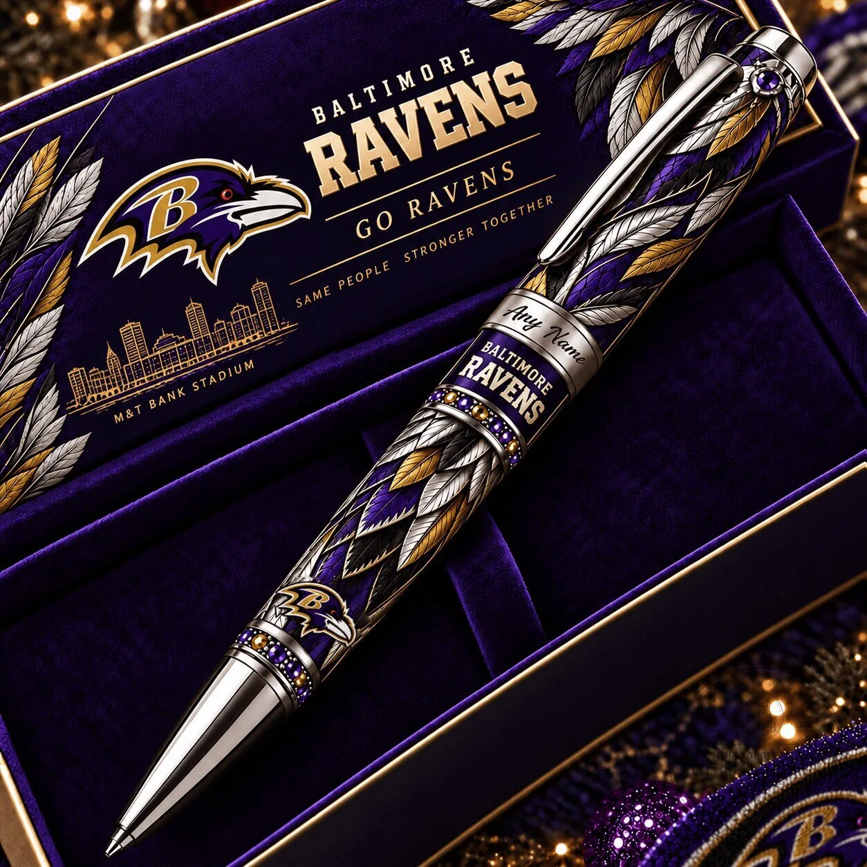 Baltimore Ravens Custom Engraved Ballpoint Pen with Gift Box