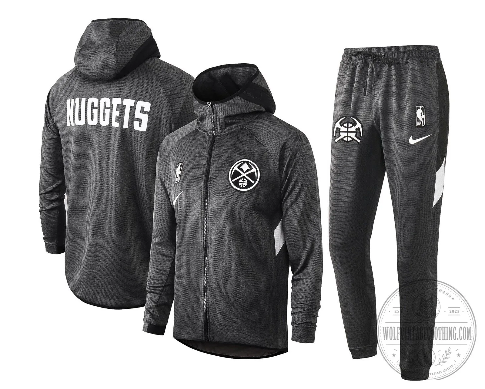 Denver Nuggets NBA Therma Flex Black Training Hoodie and Sweatpants Set