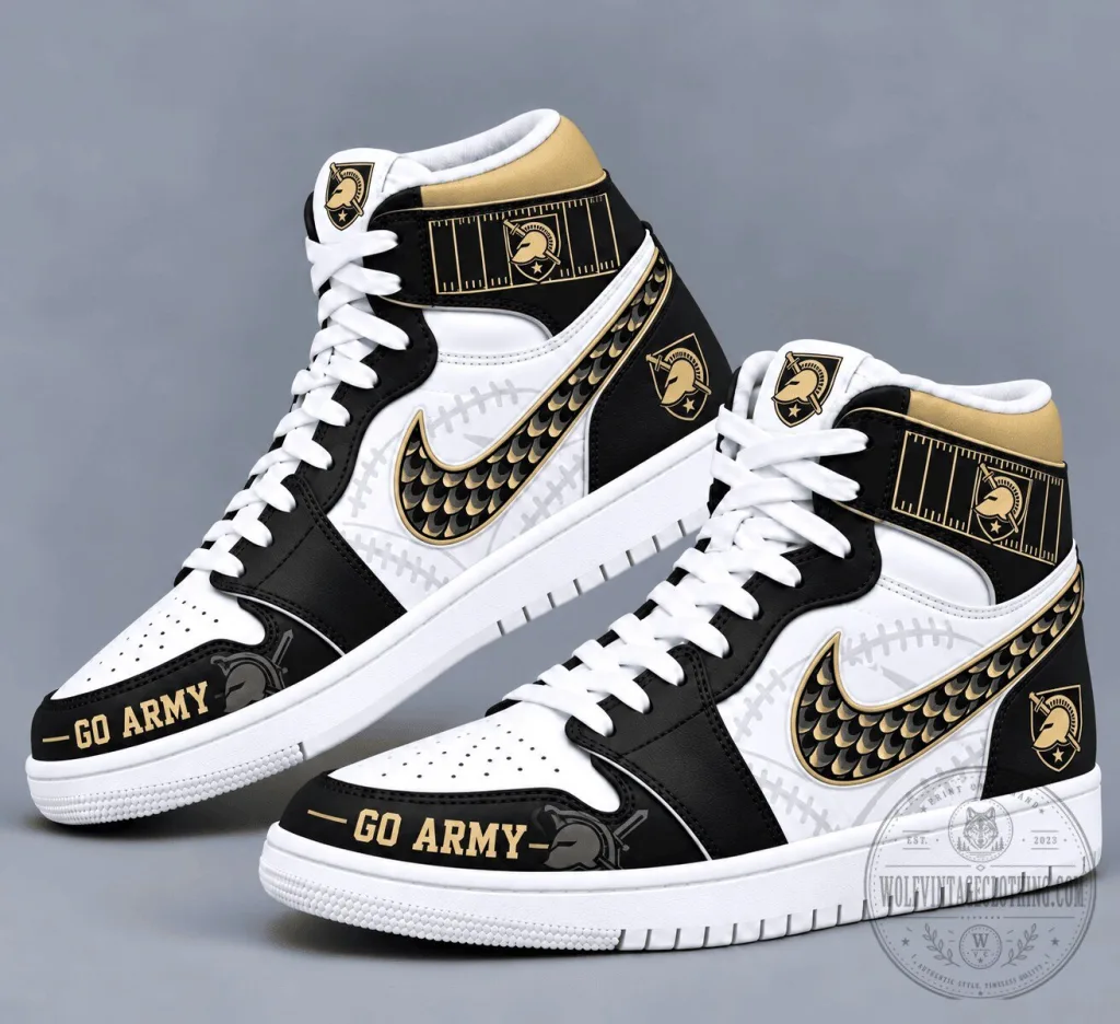 Army Black Knights Team Spirit High Top Sneakers Custom Shoes Army Black Knights Team Spirit High Top Sneakers Custom Shoes