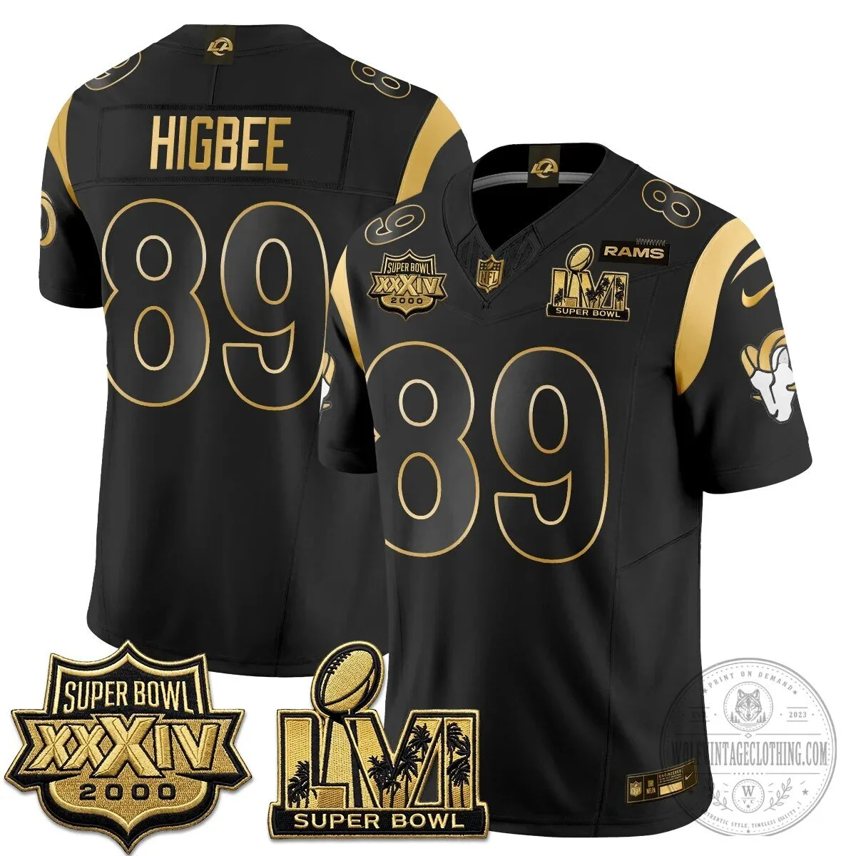Los Angeles Rams Super Bowl Champions White Gold Vapor Football Jersey 69 Los Angeles Rams Super Bowl Champions White Gold Vapor Football Jersey