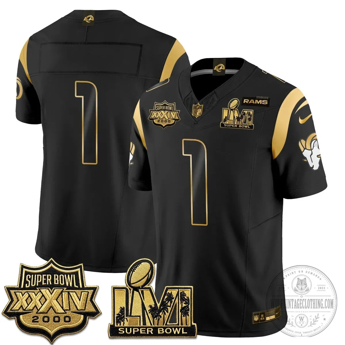 Los Angeles Rams Super Bowl Champions White Gold Vapor Football Jersey 72 Los Angeles Rams Super Bowl Champions White Gold Vapor Football Jersey