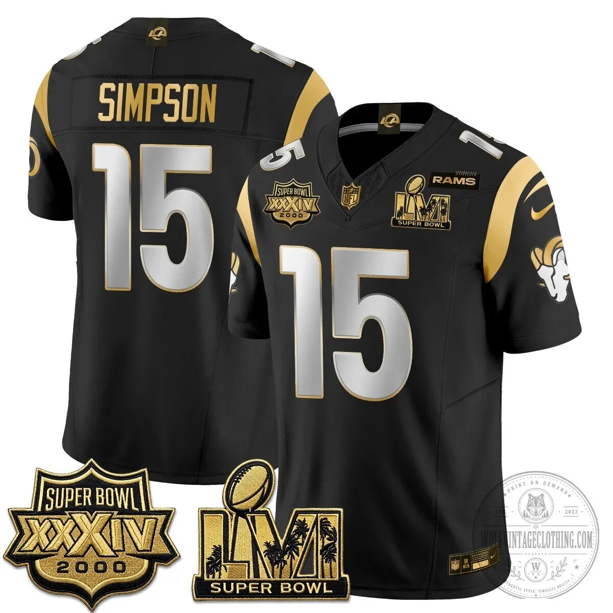 Los Angeles Rams Super Bowl Champions White Gold Vapor Football Jersey 82 Los Angeles Rams Super Bowl Champions White Gold Vapor Football Jersey