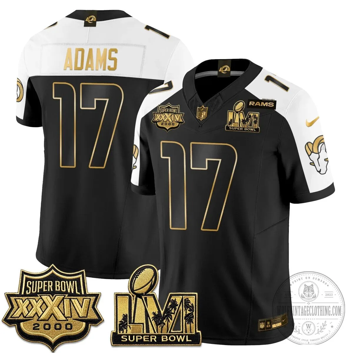 Los Angeles Rams Super Bowl Champions White Gold Vapor Football Jersey 88 Los Angeles Rams Super Bowl Champions White Gold Vapor Football Jersey