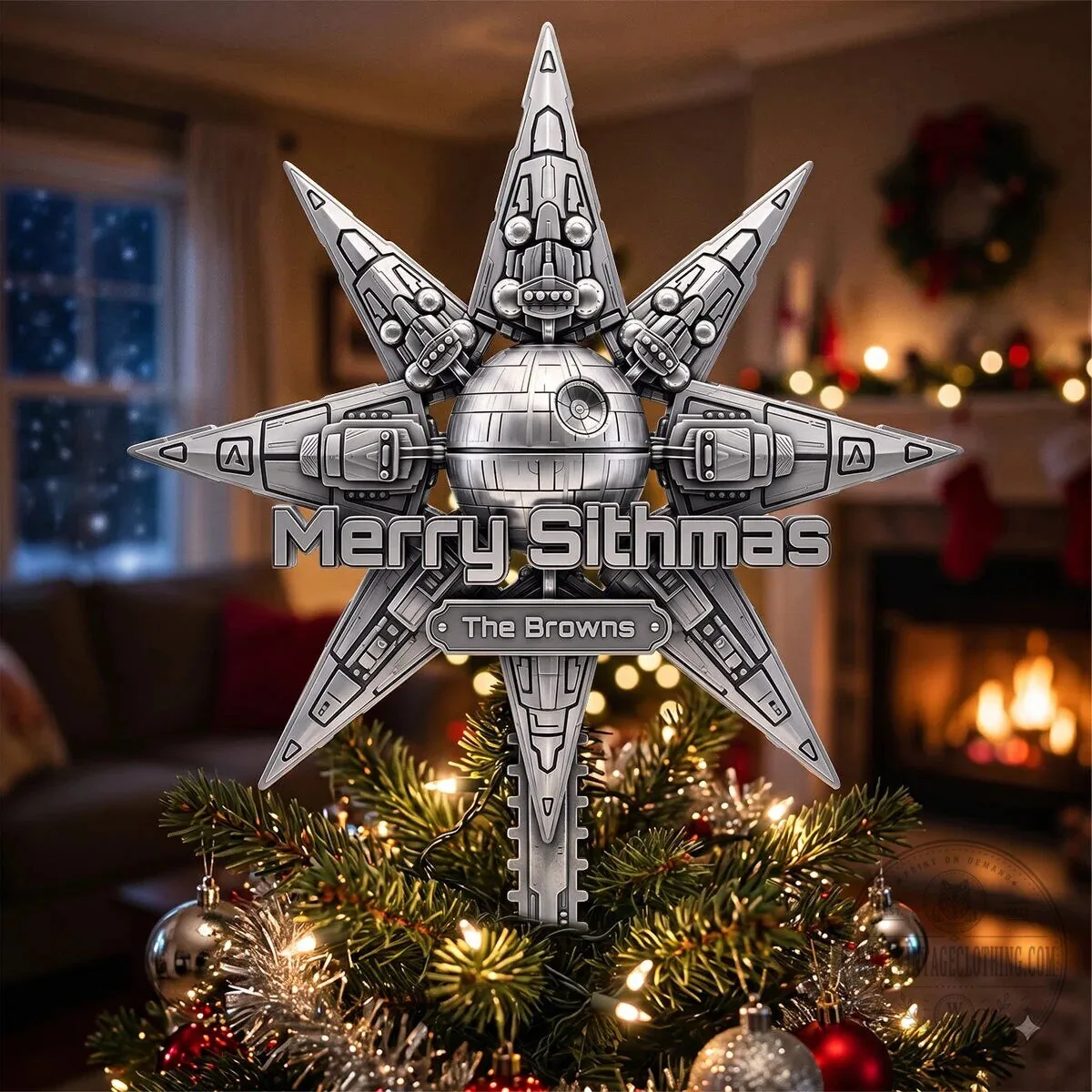 Star Wars Death Star Merry Sithmas Personalized Christmas Tree Topper 9 Star Wars Death Star Merry Sithmas Personalized Christmas Tree Topper