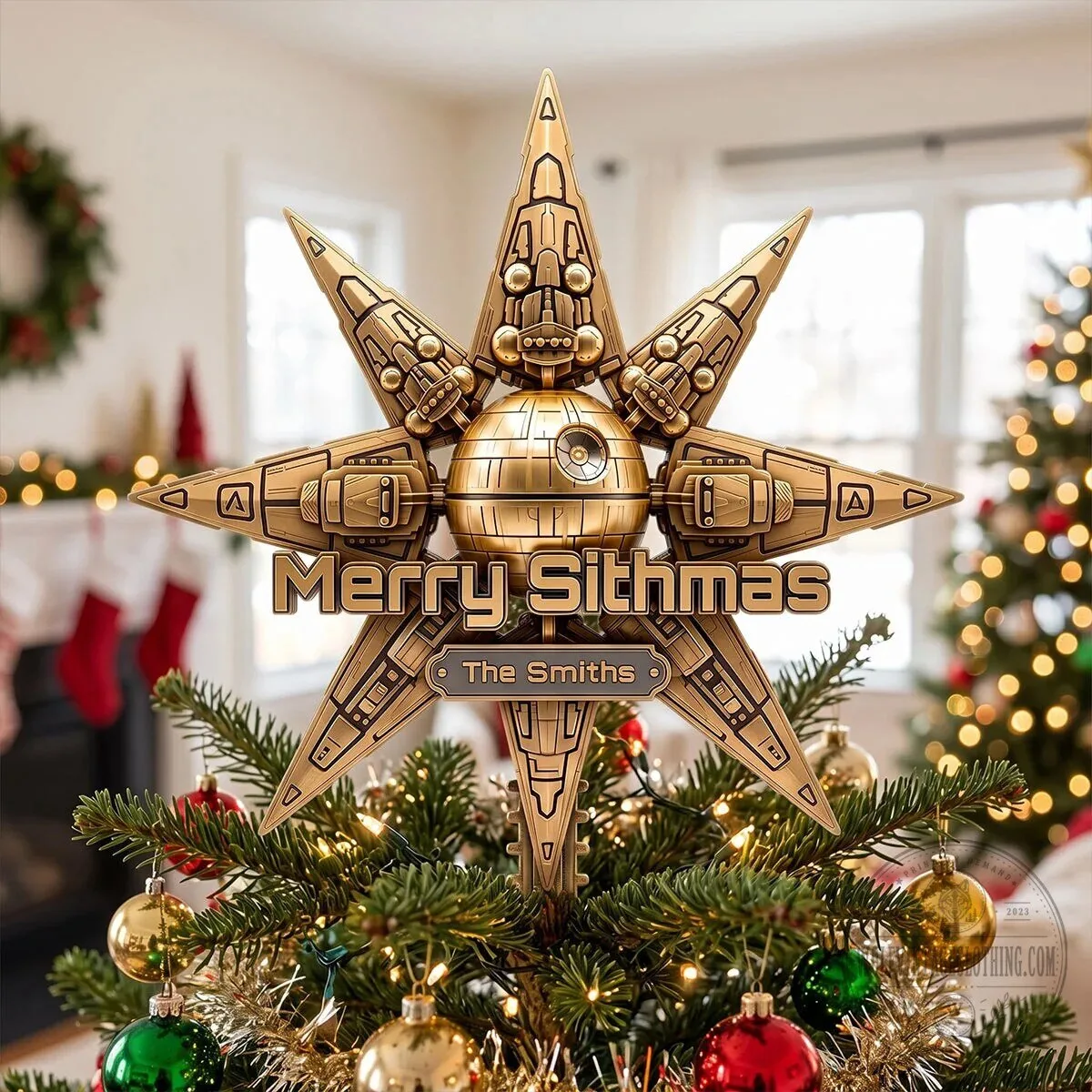 Star Wars Death Star Merry Sithmas Personalized Christmas Tree Topper 10 Star Wars Death Star Merry Sithmas Personalized Christmas Tree Topper