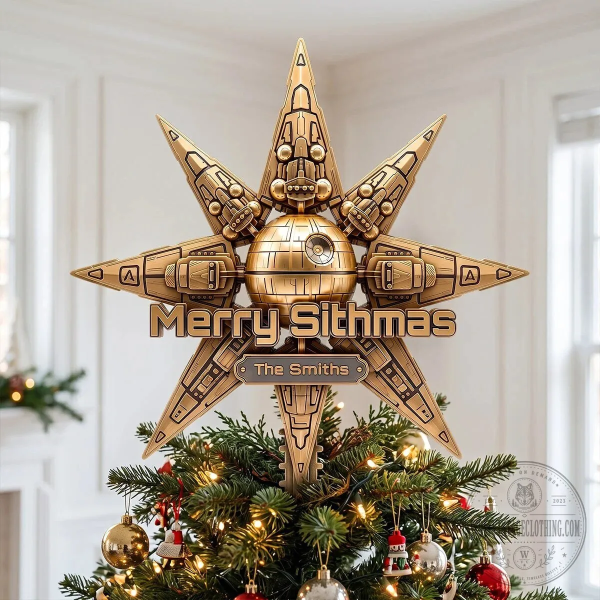 Star Wars Death Star Merry Sithmas Personalized Christmas Tree Topper 11 Star Wars Death Star Merry Sithmas Personalized Christmas Tree Topper
