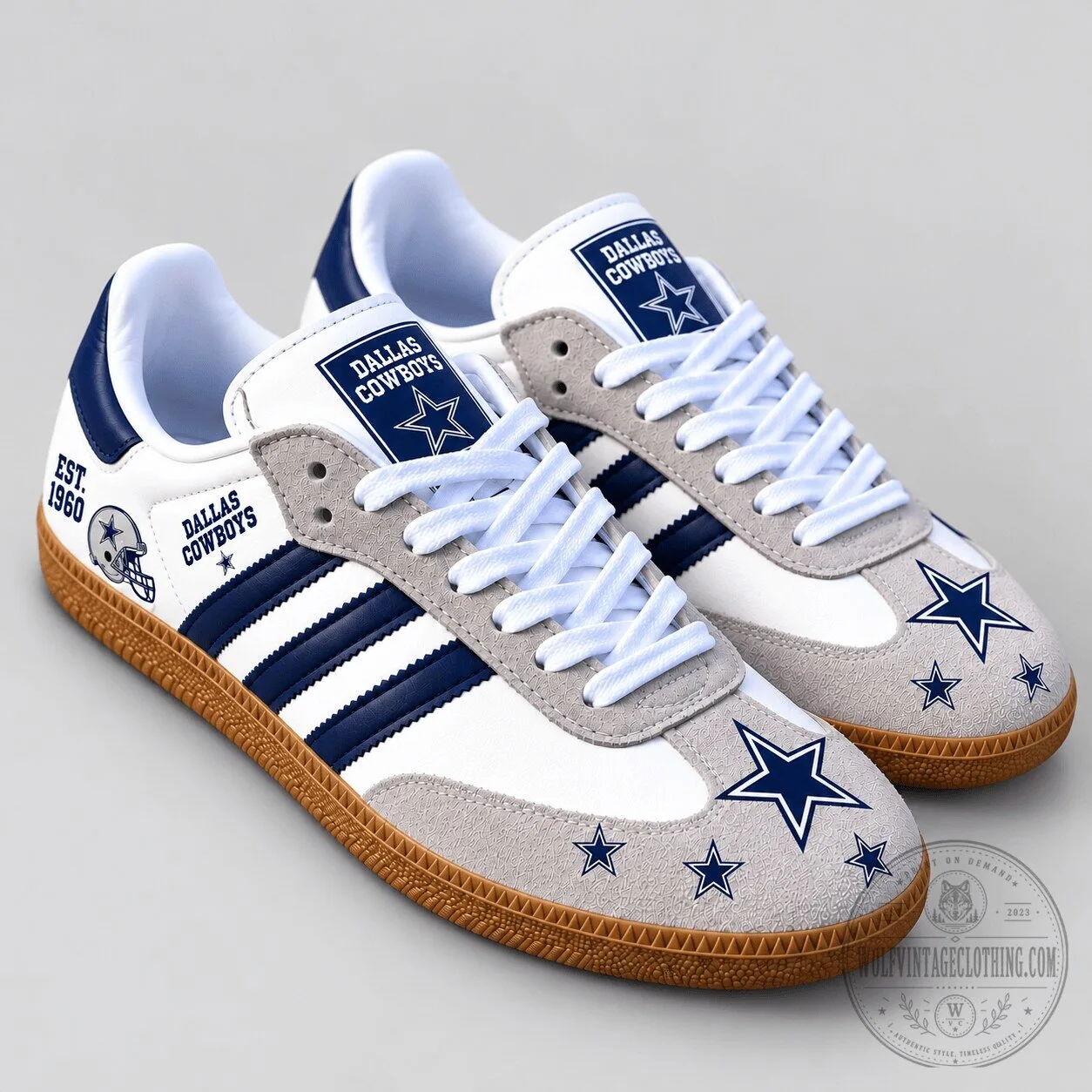 Dallas Cowboys NFL Team Spirit Heritage Samba Style Sneakers Shoes 2 Dallas Cowboys NFL Team Spirit Heritage Samba Style Sneakers Shoes