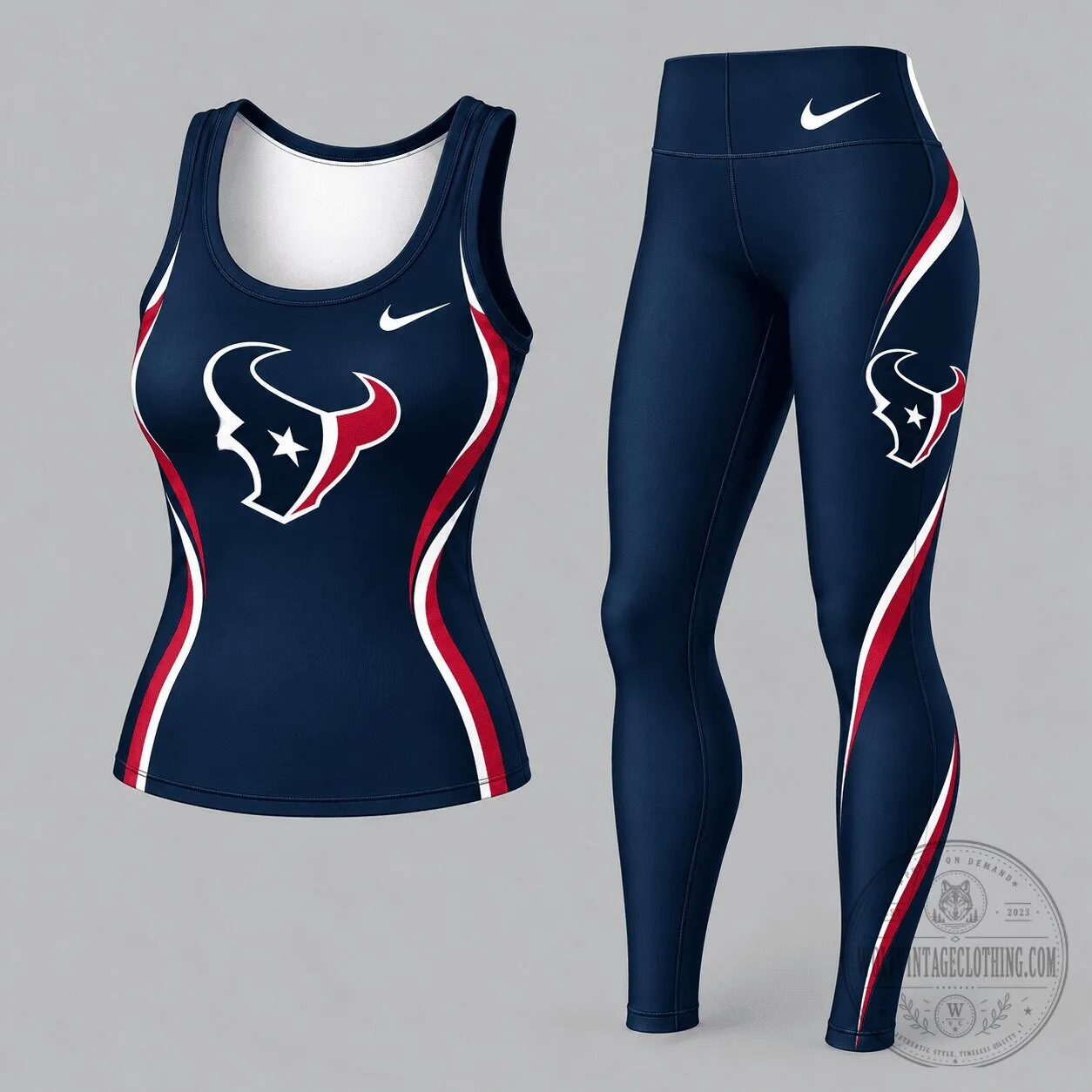 Houston Texans Women's Dynamic Curve Built-in-Bra Tank Top and Leggings Set