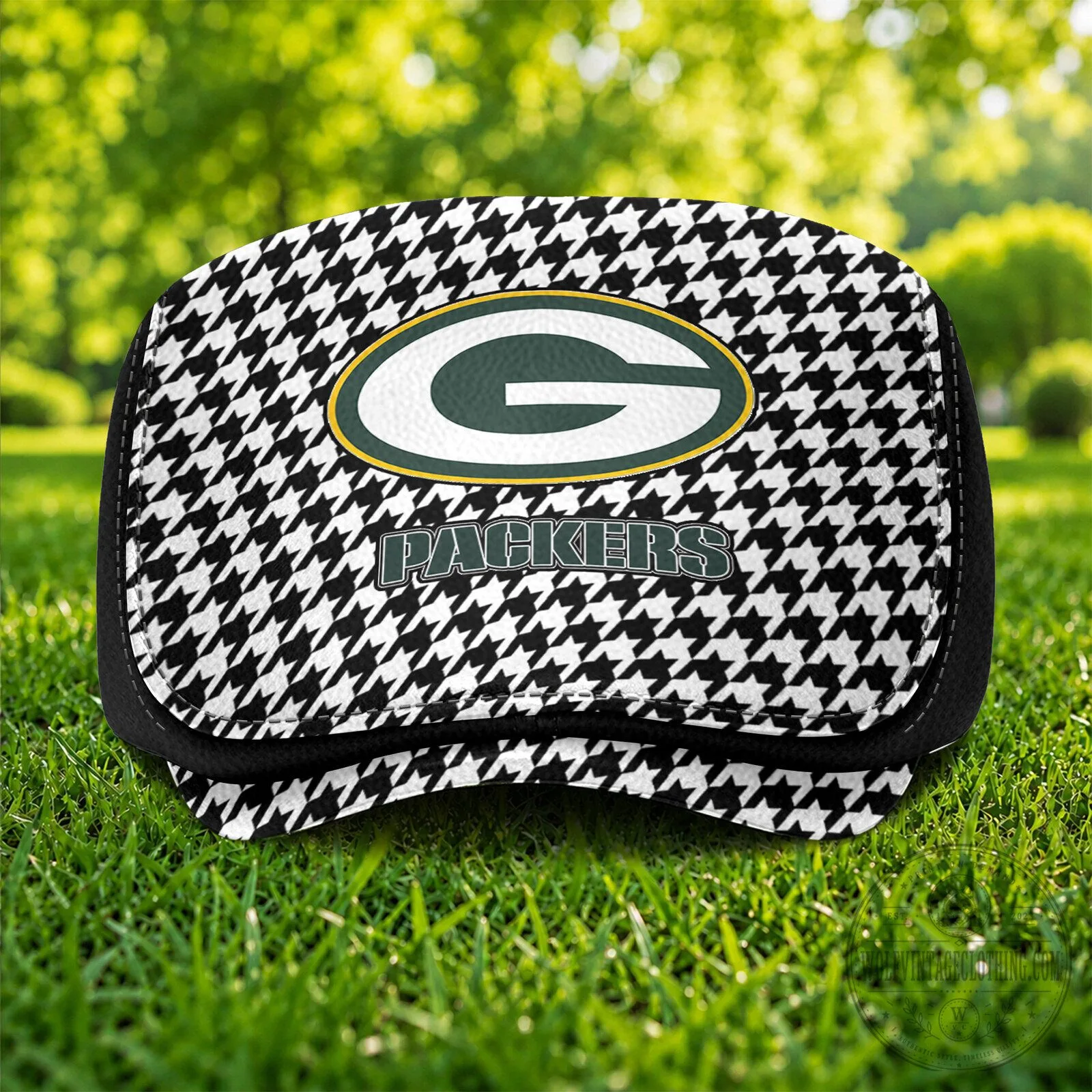 Green Bay Packers Houndstooth Pattern Golf Flat Cap Hat 8 Green Bay Packers Houndstooth Pattern Golf Flat Cap Hat