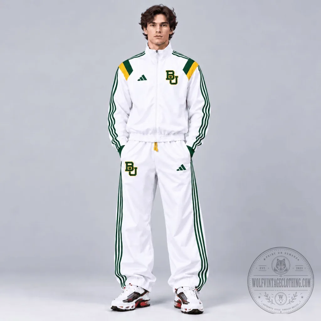 Baylor Bears NCAA Heritage White Track Jacket Baylor Bears NCAA Heritage White Track Jacket