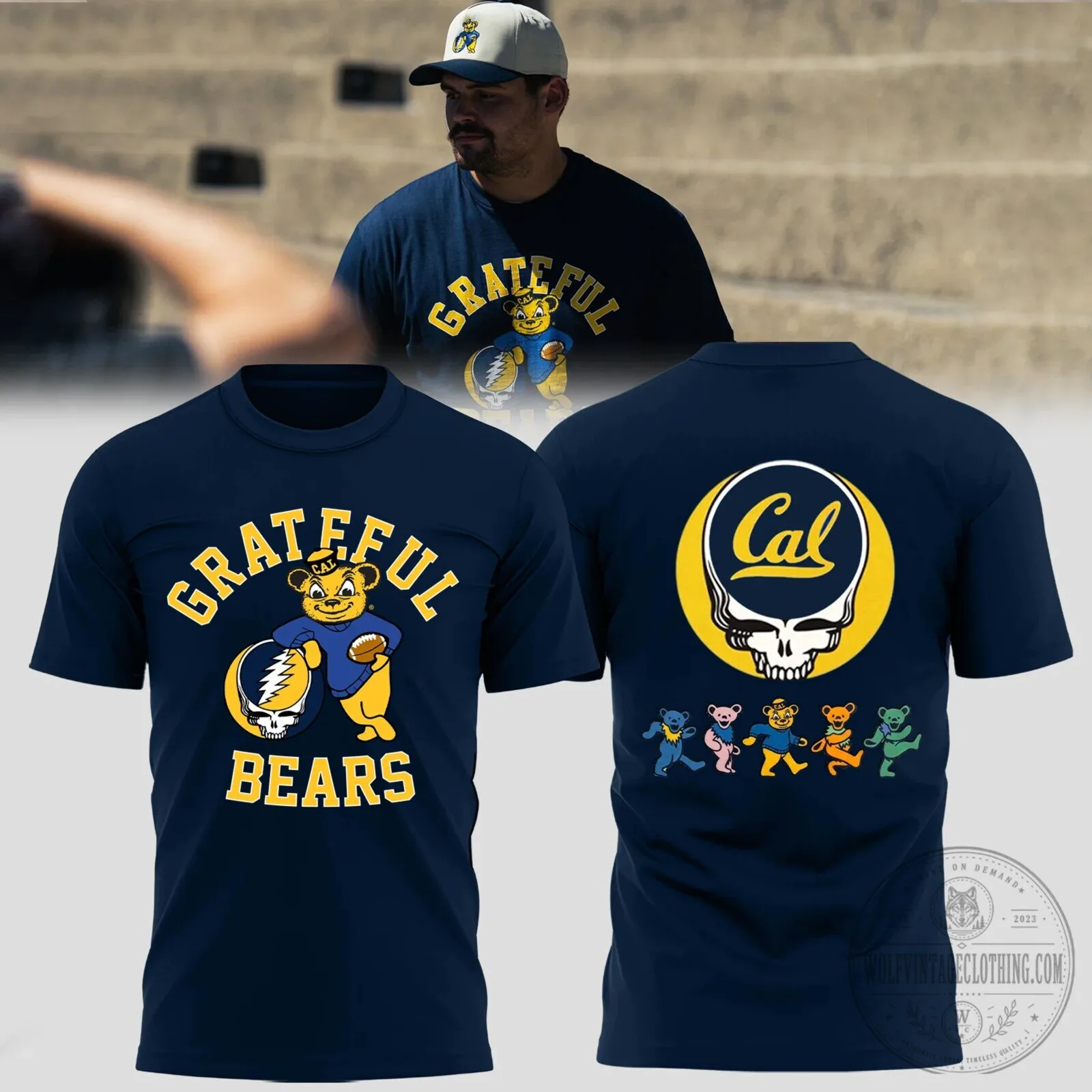 California Golden Bears Grateful Dead Steal Your Face Dancing Bears T-Shirt