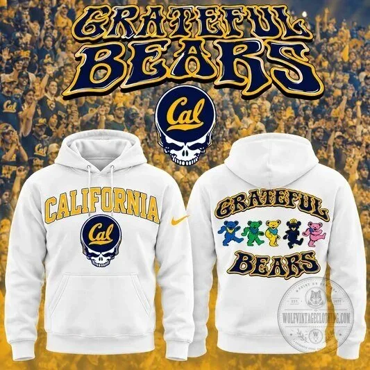 Grateful Dead Bears California Golden Bears Football White Hoodie
