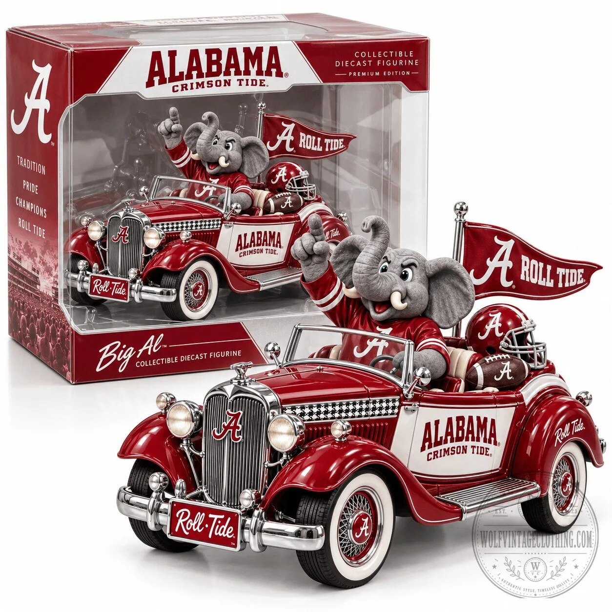 Alabama Crimson Tide Big Al Elephant Mascot Diecast Collectible Figurine