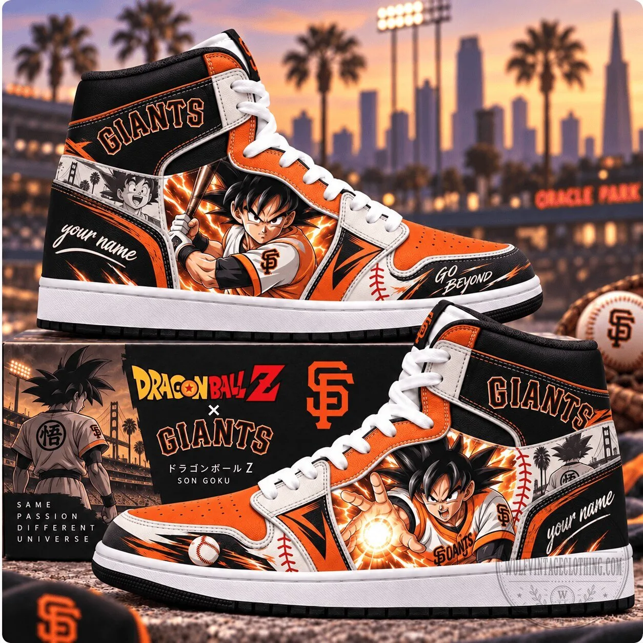 San Francisco Giants MLB Baseball Son Goku Dragon Ball Z Personalized High-Top Sneakers