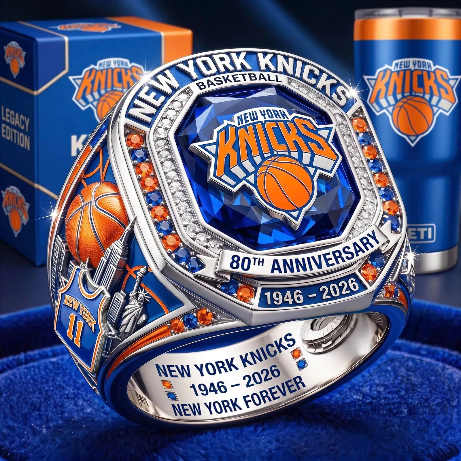 New York Knicks 80th Anniversary Basketball Championship Ring