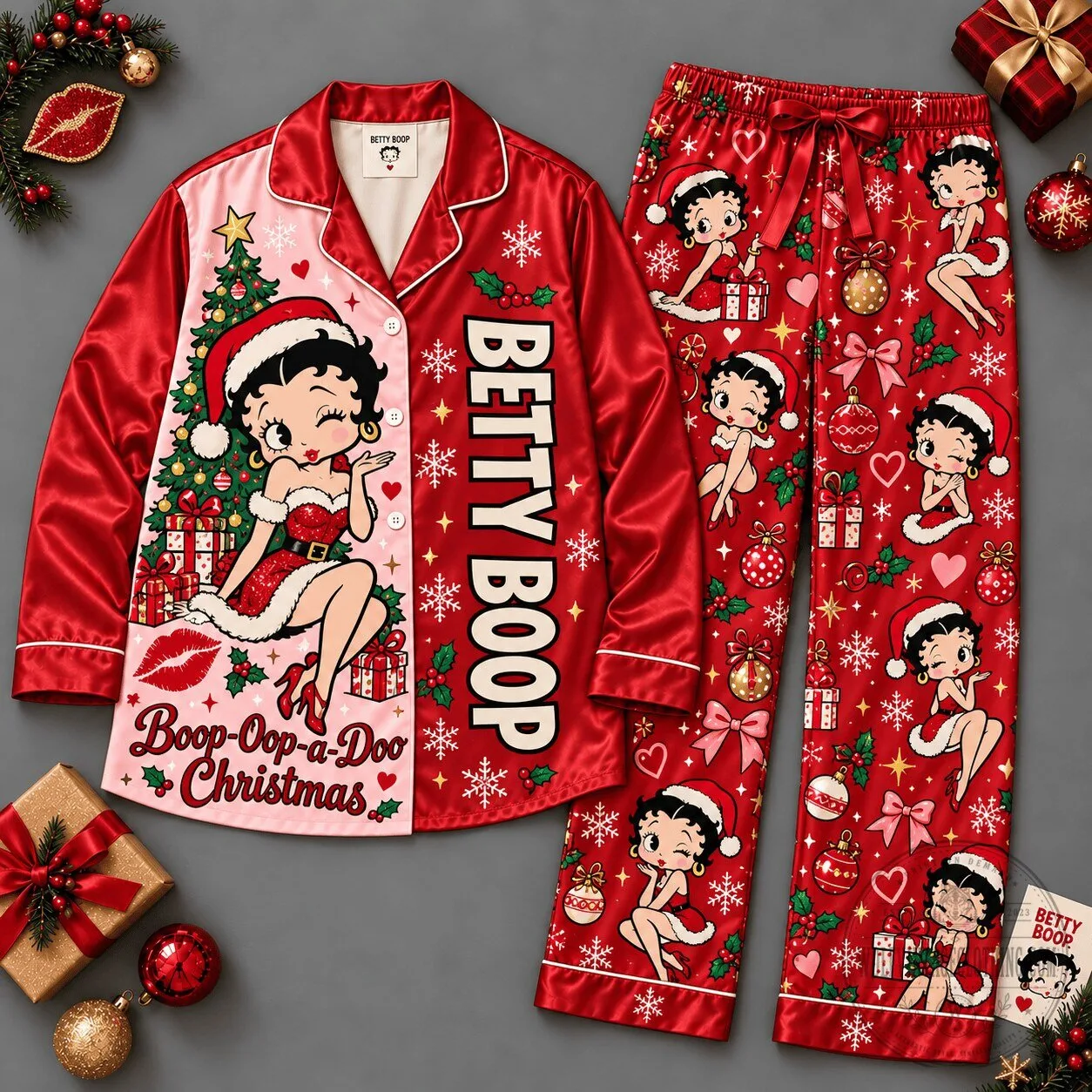 Betty Boop Christmas Boop Oop a Doo Holiday Pajamas Set
