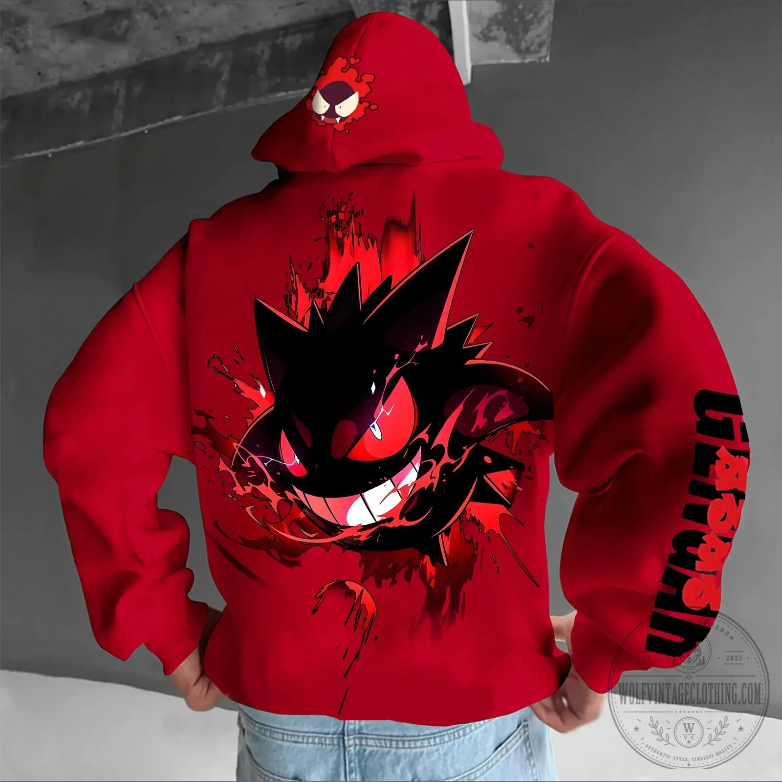 Pokemon Gengar Shadow Ghost Type Character Red Graphic Hoodie 3 Pokemon Gengar Shadow Ghost Type Character Red Graphic Hoodie