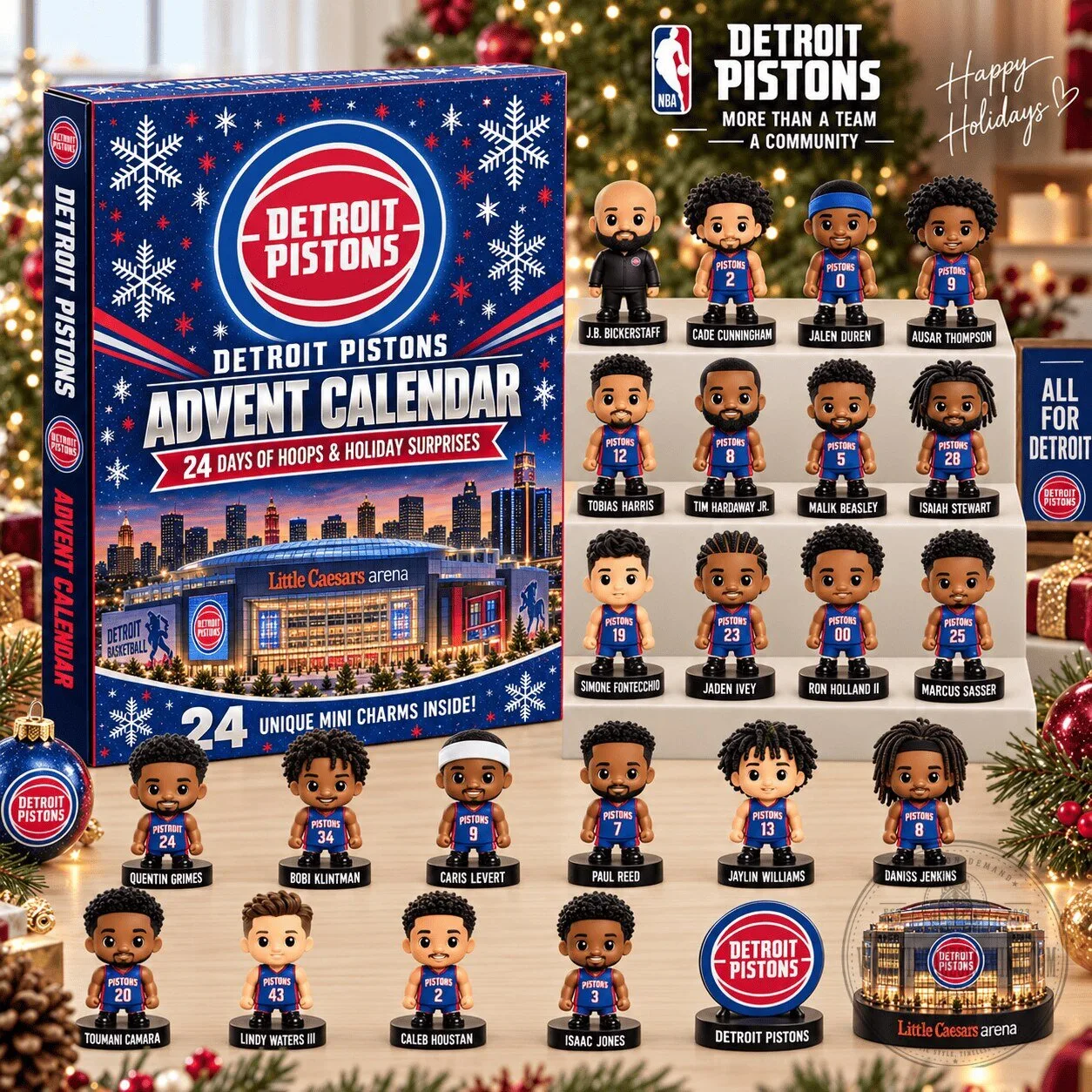 Detroit Pistons NBA Basketball Advent Calendar 24 Days of Hoops Holiday Surprises 3 Detroit Pistons NBA Basketball Advent Calendar 24 Days of Hoops Holiday Surprises