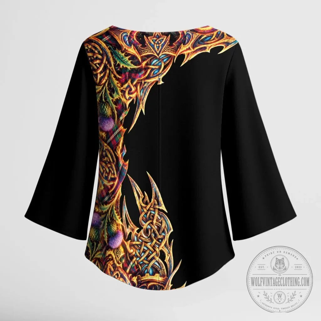 Scotland Forever Royal Lion Celtic Tartan Gothic Vibe Kimono Sleeve Blouse 10 Scotland Forever Royal Lion Celtic Tartan Gothic Vibe Kimono Sleeve Blouse