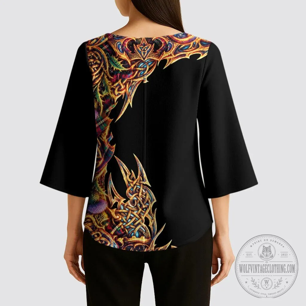 Scotland Forever Royal Lion Celtic Tartan Gothic Vibe Kimono Sleeve Blouse 13 Scotland Forever Royal Lion Celtic Tartan Gothic Vibe Kimono Sleeve Blouse